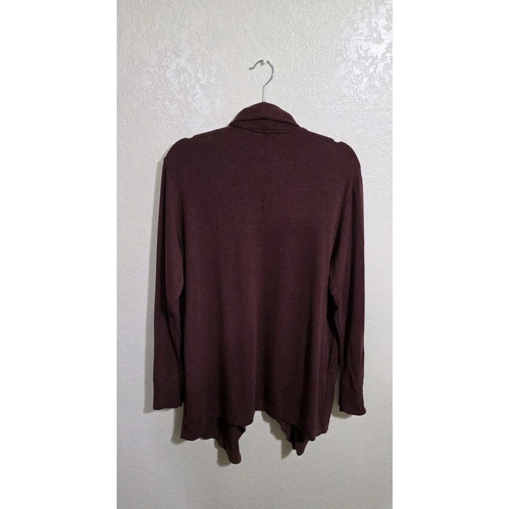ATHLETA Pranayama Restore Wrap Cardigan Warm Brown Size Medium Athleisure Drape - Picture 3 of 10